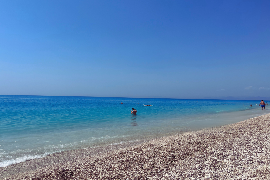 blue water at milos beach