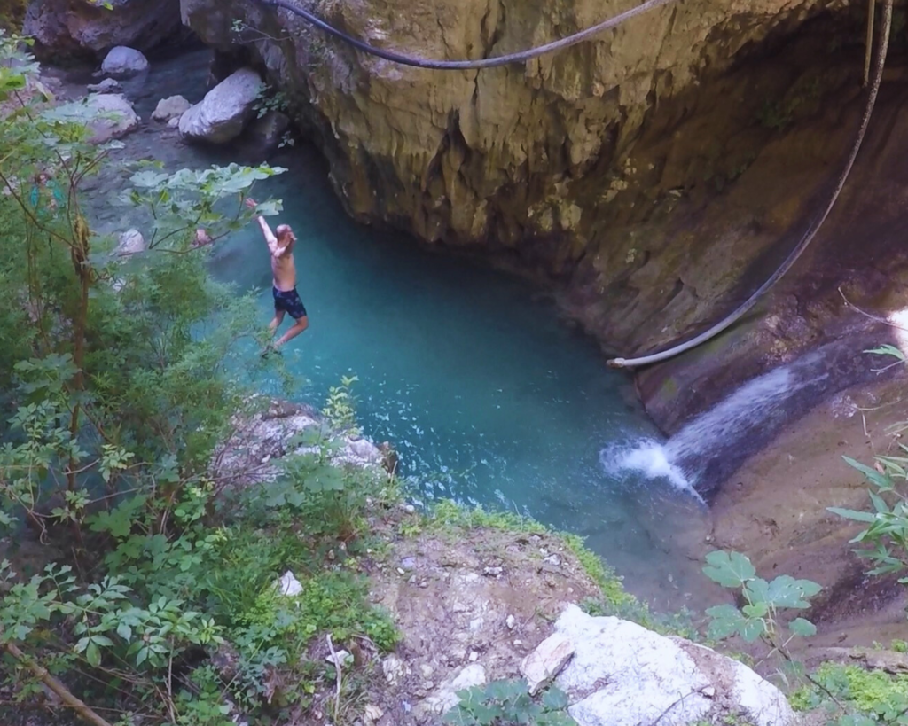 great swimming options at nydri waterfalls