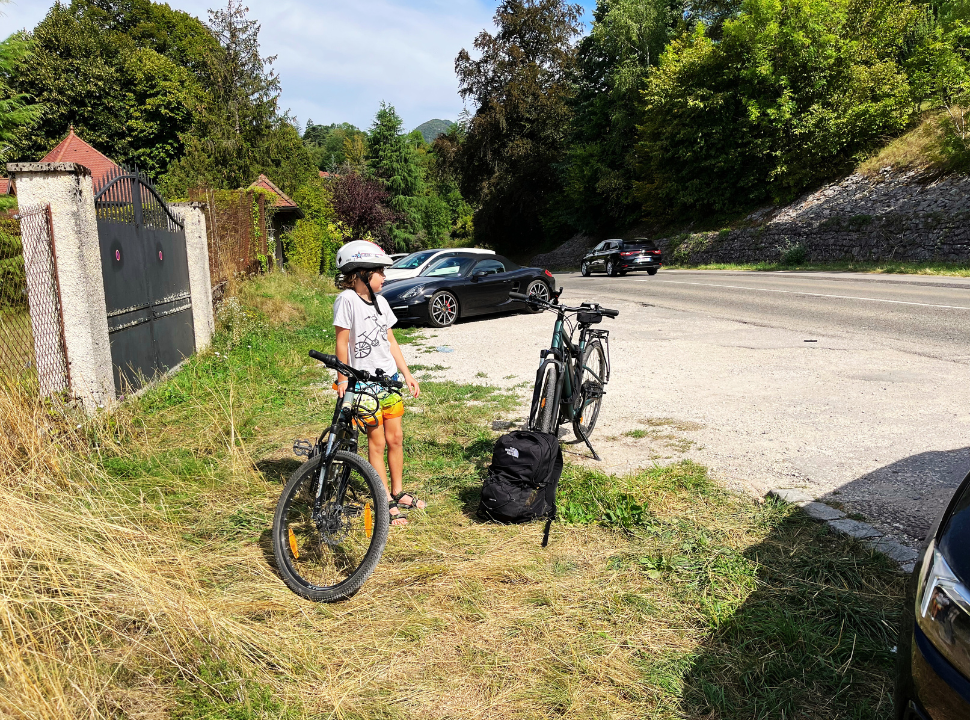 an e-bike and a children's mountain bike 