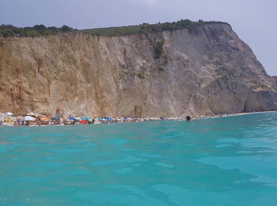 view of porto katsiki from the water