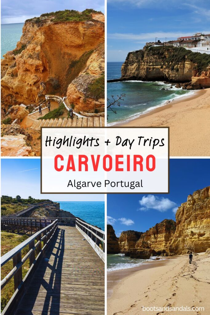 pin for pintrest with the text highlights plus day trips carvoeiro Algarve Portugal