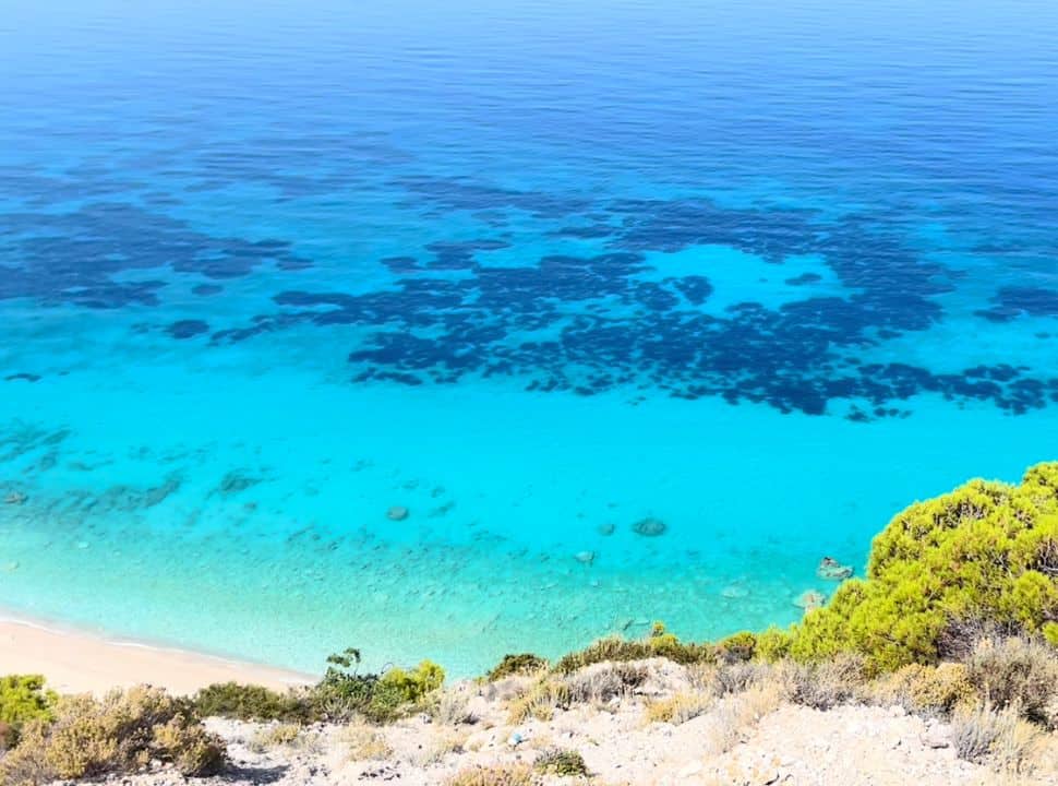 lefkada beaches with stunning blue water