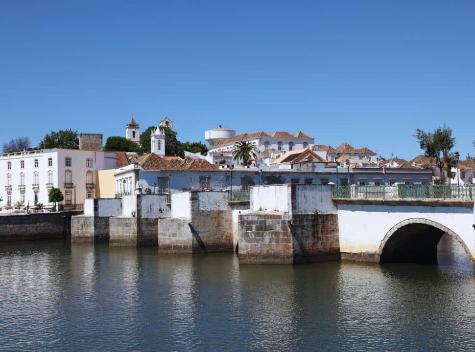 tarvira town with the roman bridge the algarve portugal