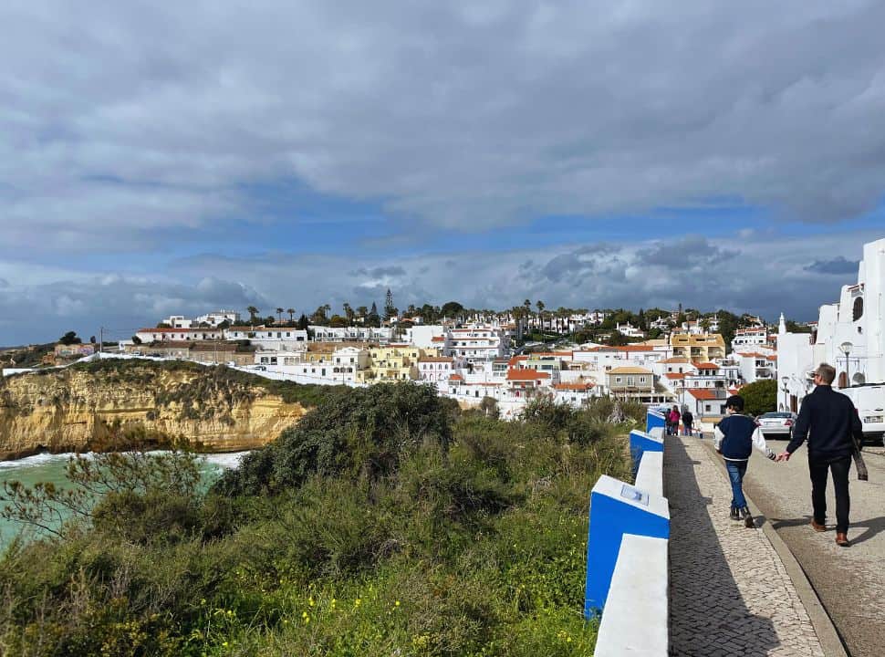 walking along towards Cavoeiro town with views of the white houses