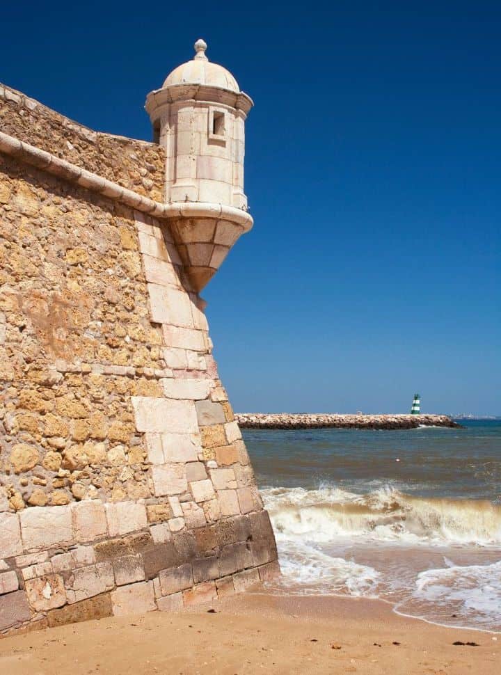 the bandeira fortress along the ocean in Lagos portugal