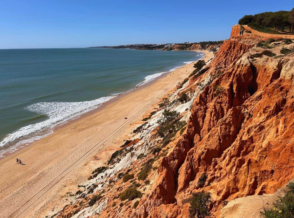 view of the falesia beach with the red cliffs