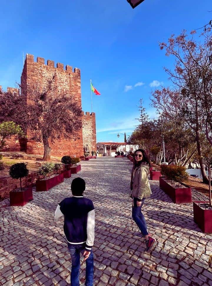 red castle in Silves the the Algarve