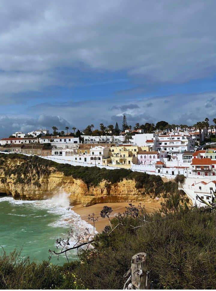 view of the cliff beach of Carvoeiro Portugal