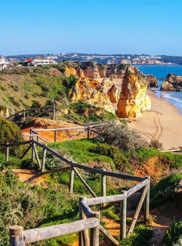 one of the many beaches along the trail of headlands in the algarve
