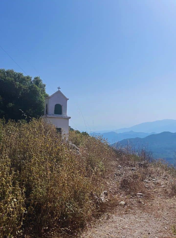 greek roadside shrine along the mountain road of Lefkada