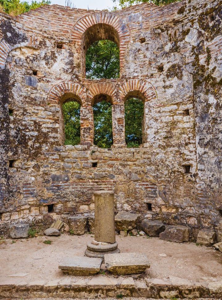 historical remains at the butrint national archeological park in albania