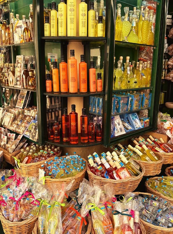 local products displayed outside such as shampoo and other oils