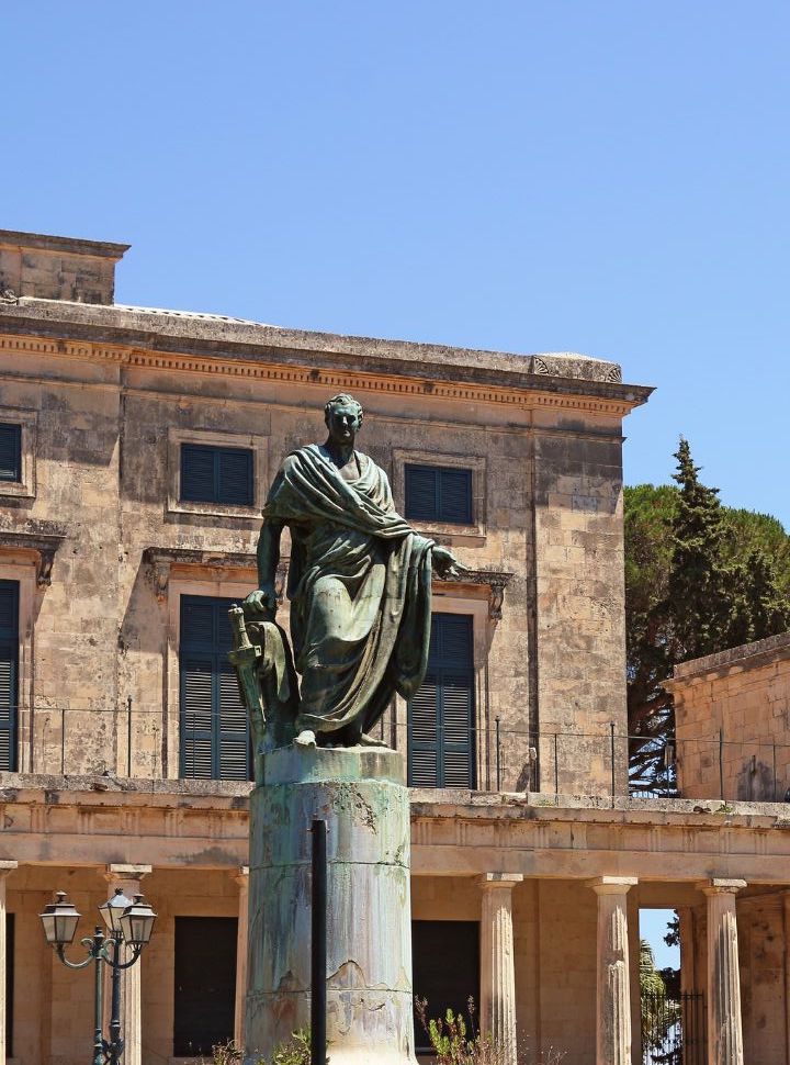 statue in front of the Palace of St. Michael and St. George 