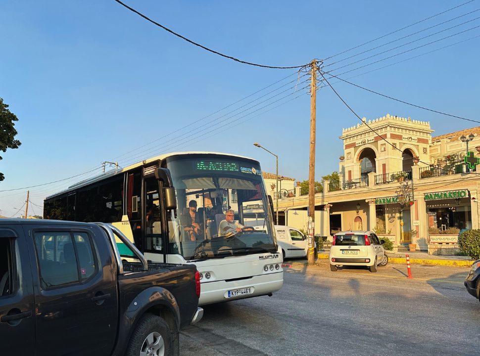 public bus waiting for people to board