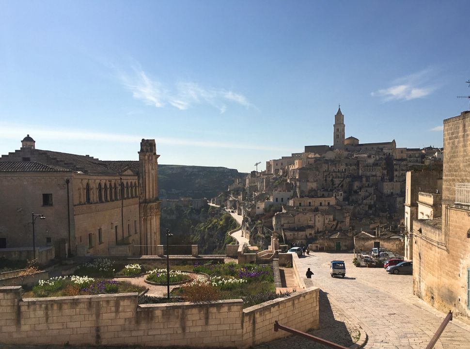 view for the Sassi built on the hill in Matera 