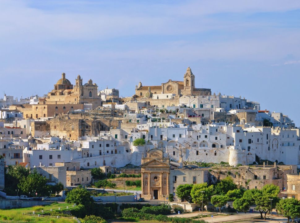 full view of Ostuni, known as the white village on the hill