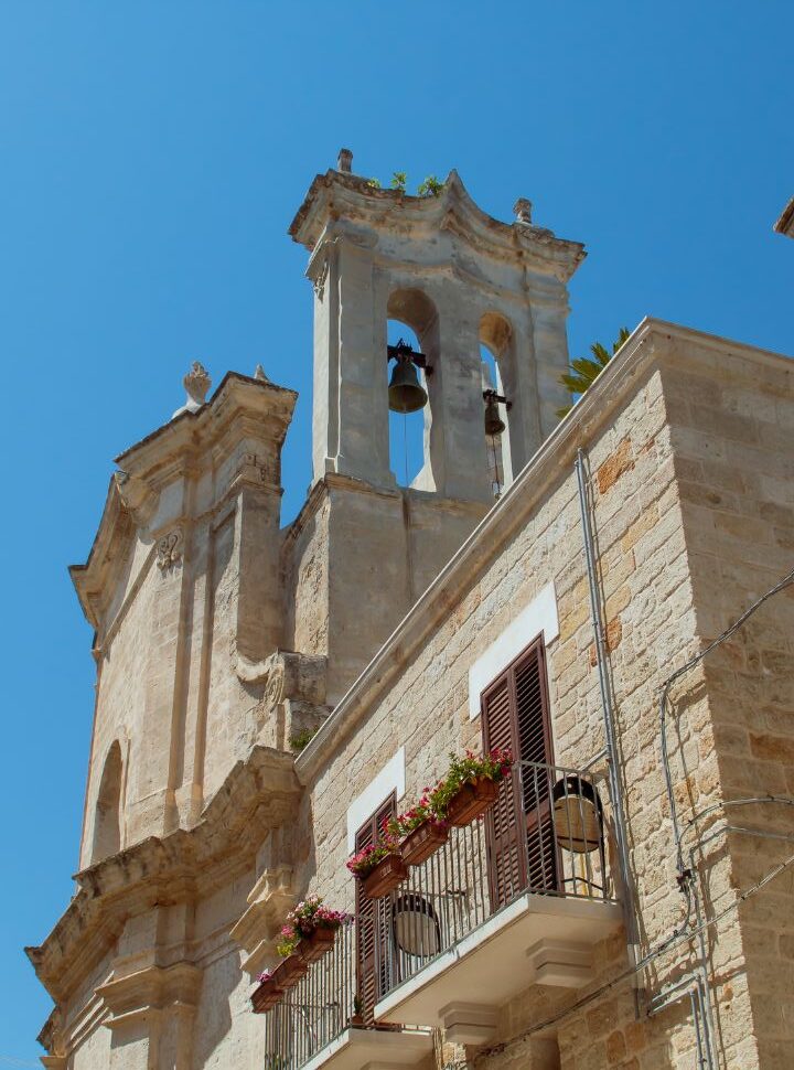 bell tower in polignano a mare puglia