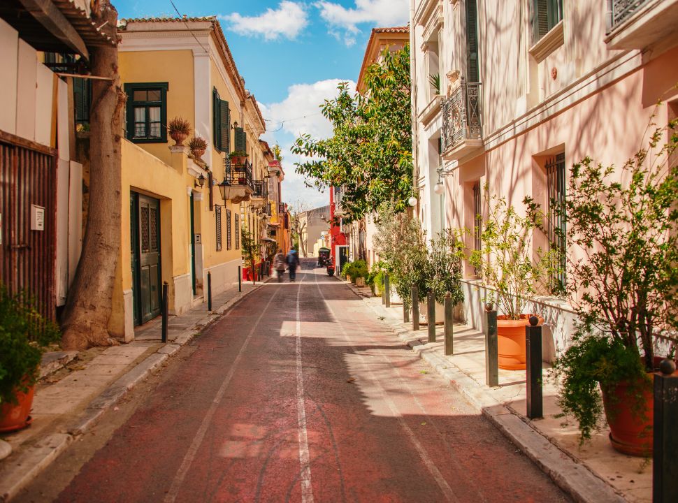 traditional neighbourhood in athens greece