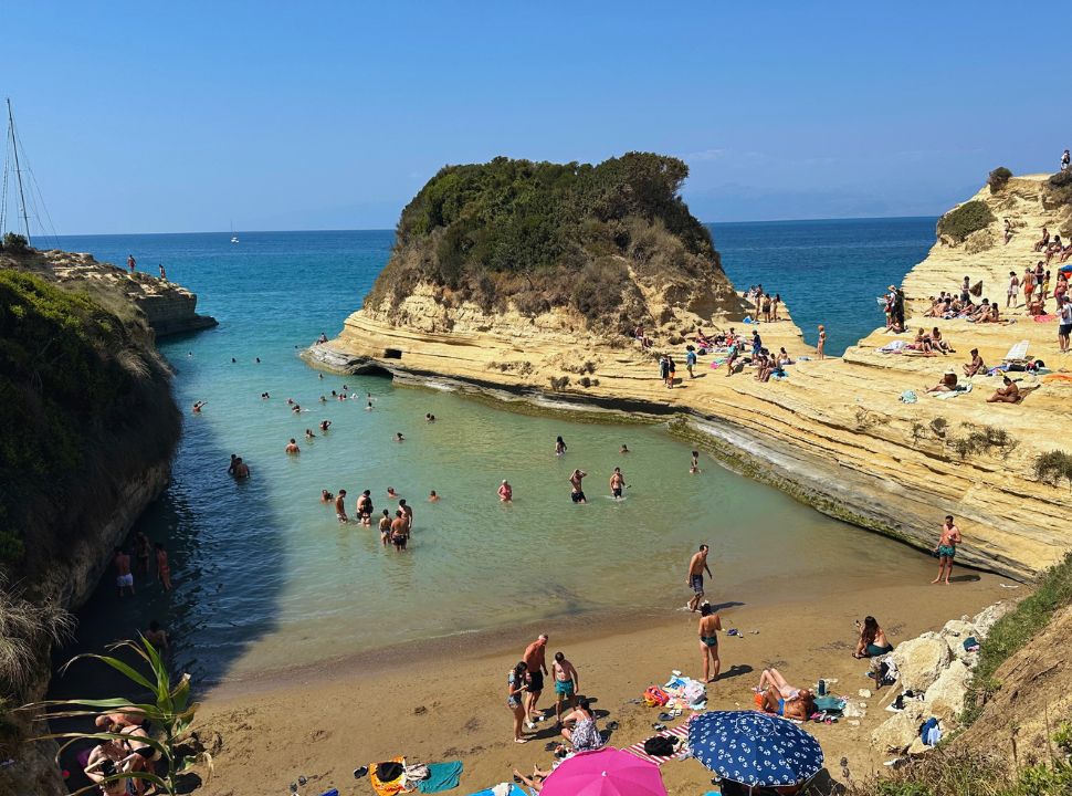 canal d'amour beach known for its beach between limestone cliffs and clear water nearby sidari corfu island