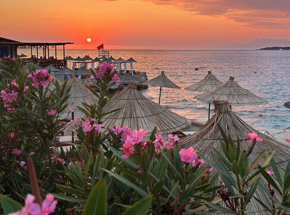 sunset at one of the beaches at Ksamil Albania