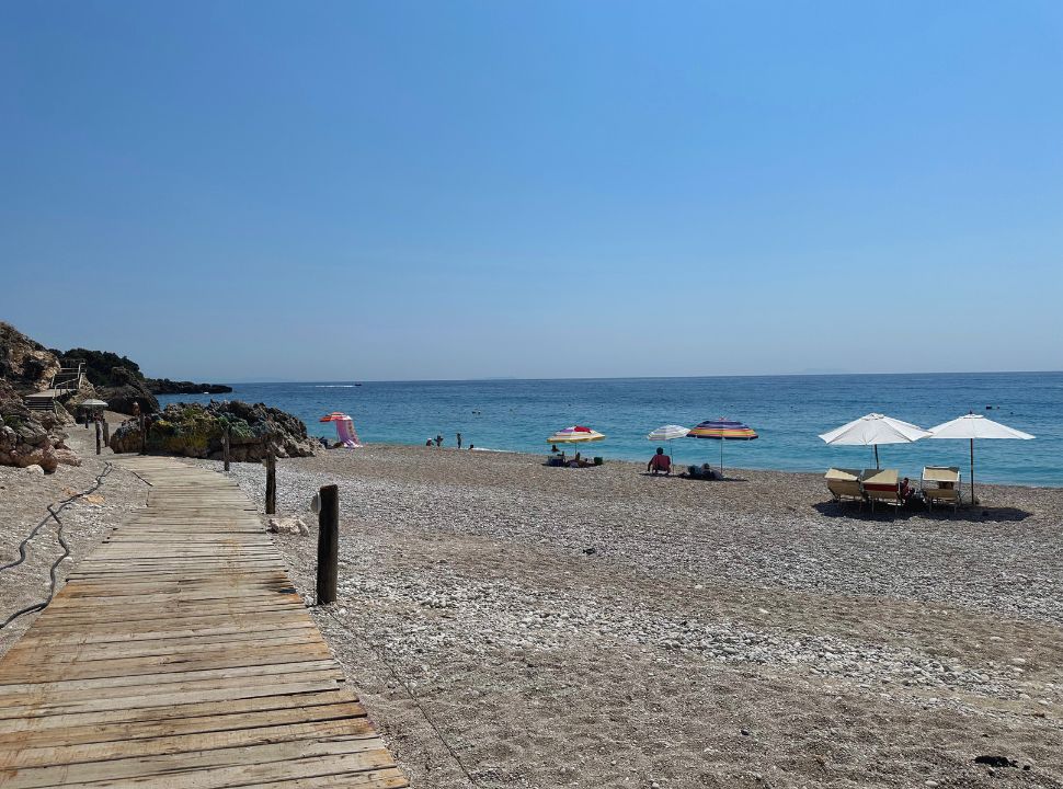 walkway leading to the public beach of Dhermi beach Albania