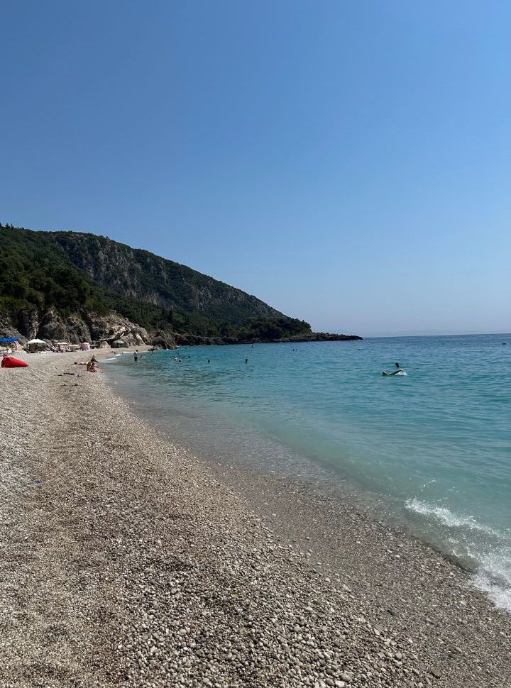 Dhermi beach when facing the south of the Albanian Riviera