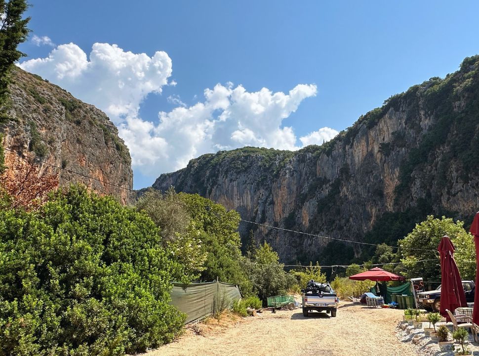 view of the canyon that is connected to Gjipe beach at the Albanian Coast