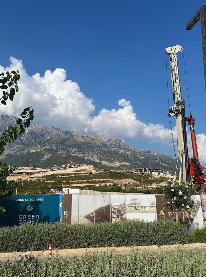 resorts and villa being built in the mountain slopes along the coast of Albania