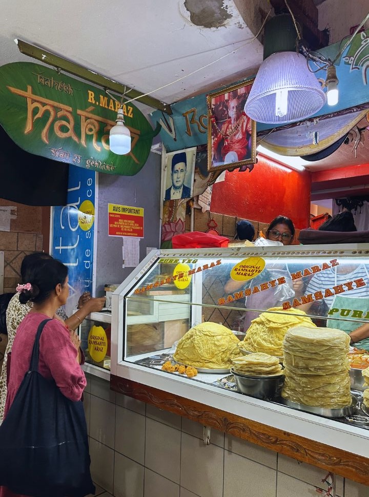 a foodstall sending all sorts of Indian flatbreads in the Port Lous indoor market Mauritius