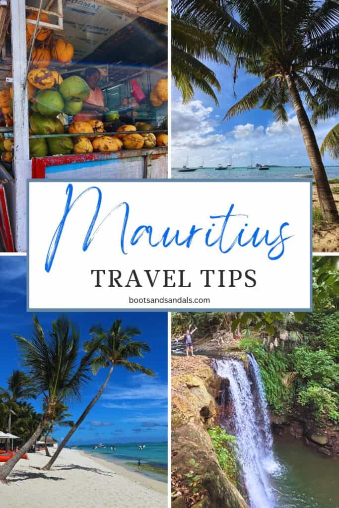 a pinterest pin with mauritius travel tips
