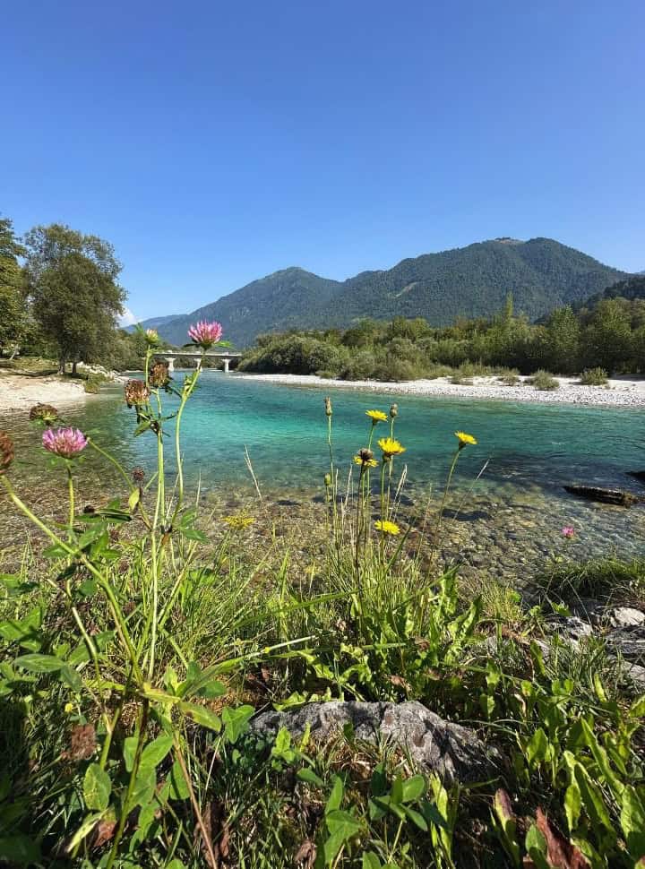 the soca river nearby Tolmin Slovenia