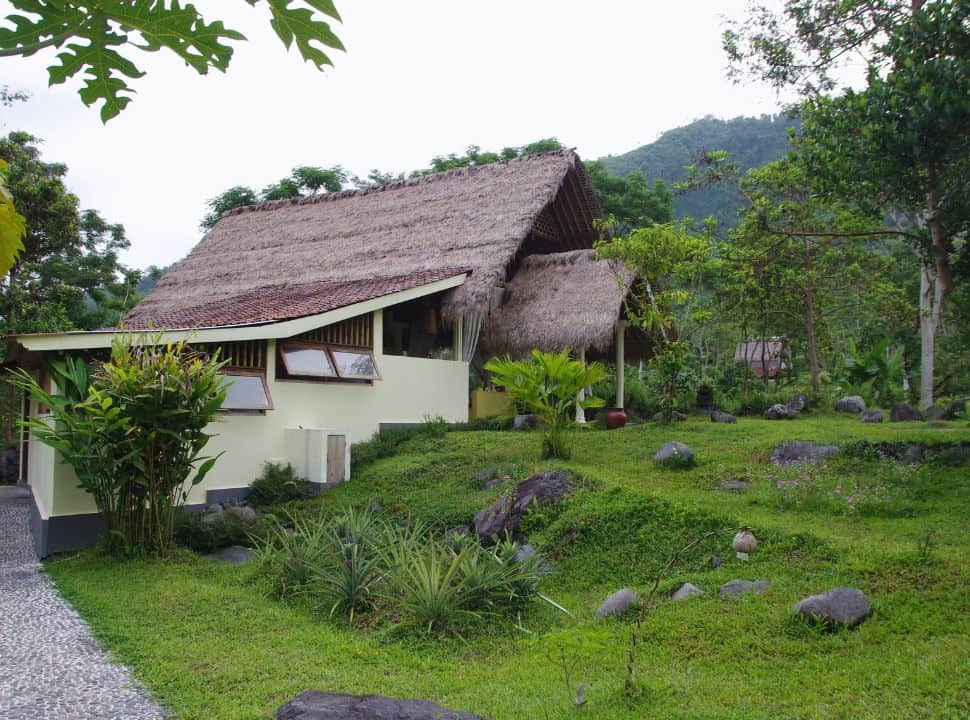 eco resort in Sidemen, with natural roofing