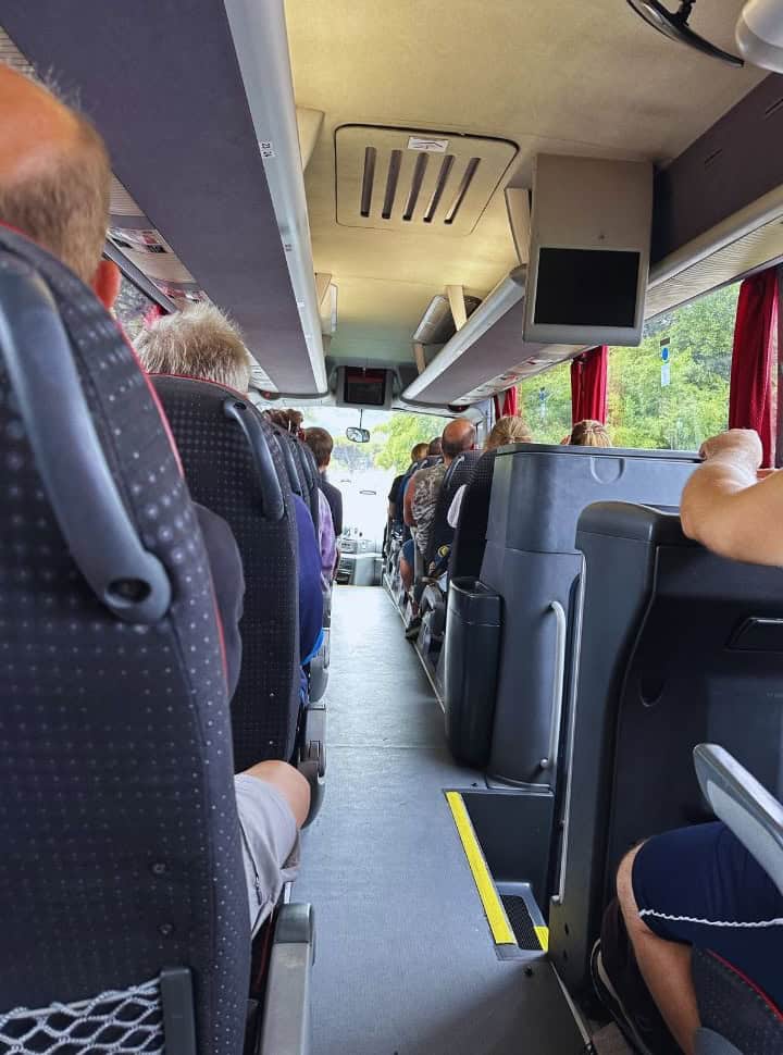 passengers in a public bus on their way to Piran Slovenia